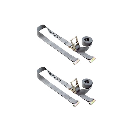 Tie 4 Safe 2 x 16' E Track Ratchet Straps w/ E Clips, WLL- 1,000 lbs., PK2 RT06-16M23G-2